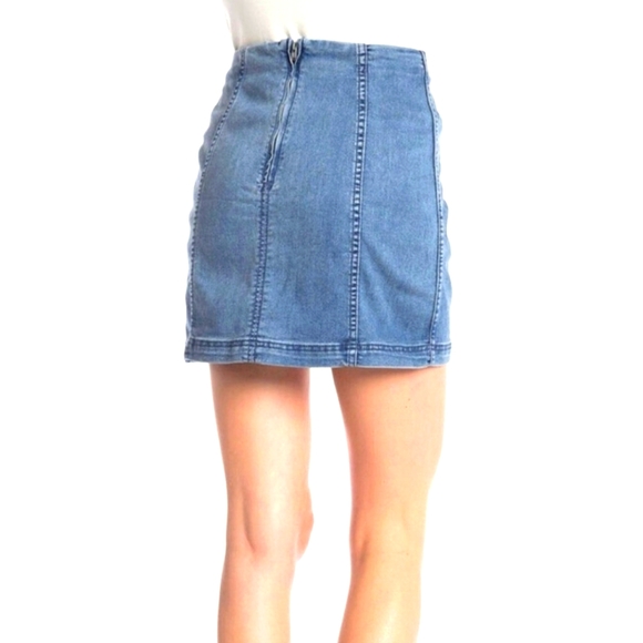 Free People Blue Denim Mini Skirt - Picture 3 of 9